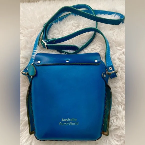 NWOT PurseWorld Australia Unique Blue Owl Crossbody Purse - Picture 2 of 8